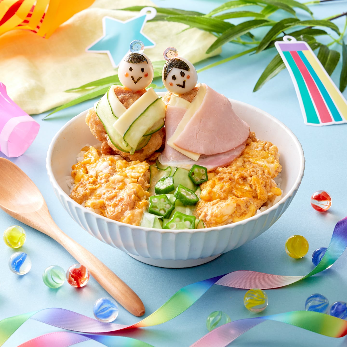 テイクアウトの「地鶏親子丼～阿波尾鶏～」を使って七夕丼に