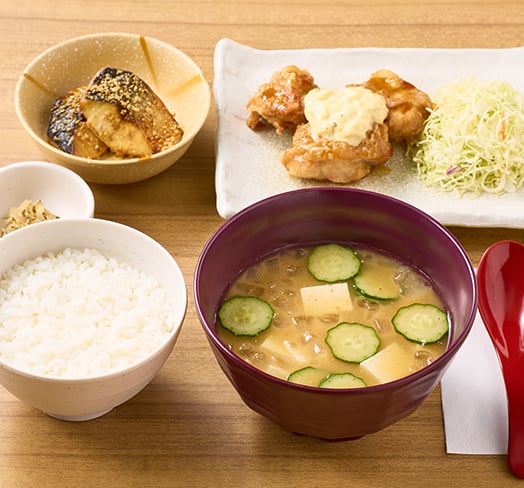冷汁ととり南蛮の定食