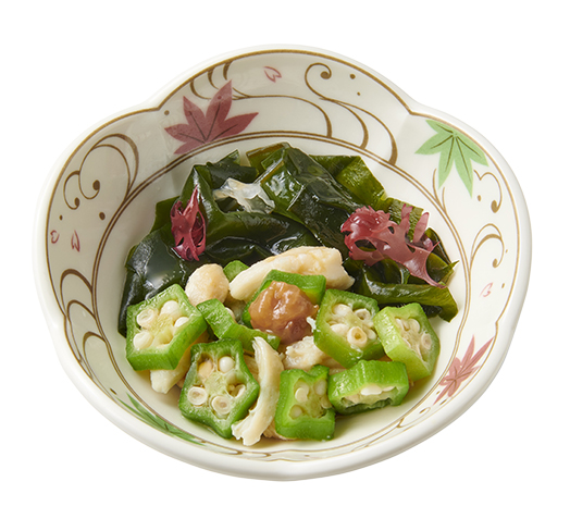 蒸し鶏と海藻のぽん酢和え