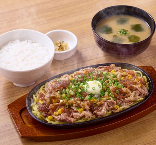 【お肉２倍】牛バターちゃんぽん焼定食