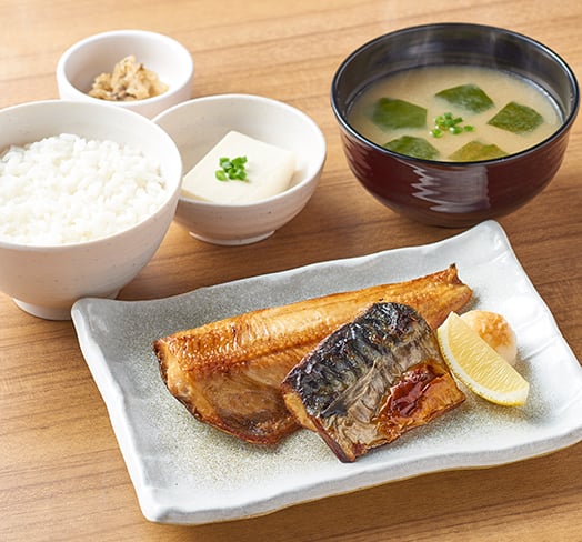 しまほっけとサバの塩焼の定食