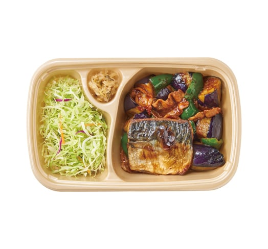 ［テイクアウト］なす味噌と焼魚　おかずのみ