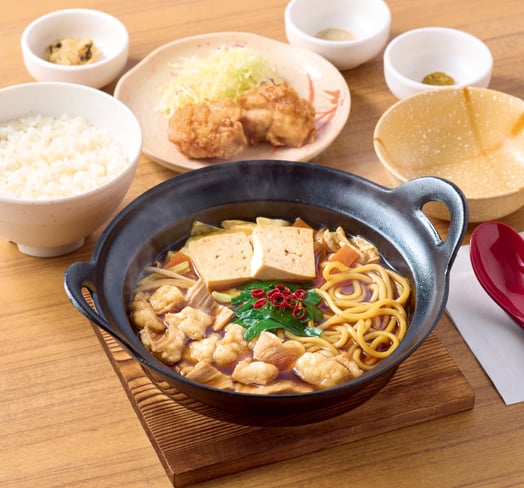 【から揚げ小鉢付】もつ鍋定食