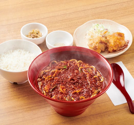 【辛さ3倍】辛うま麺とから揚げの定食