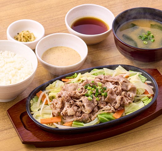 牛焼きしゃぶ定食（ごまだれ/ぽん酢）