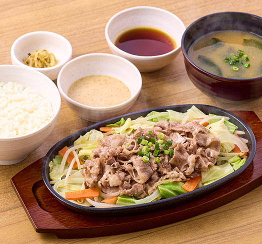 牛焼きしゃぶ定食（ごまだれ/ぽん酢）