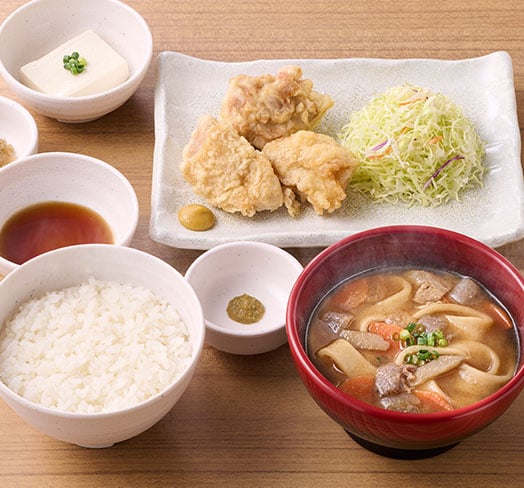大分とり天とだんご汁の定食