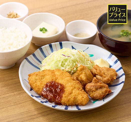 から揚げ＆白身フライ定食