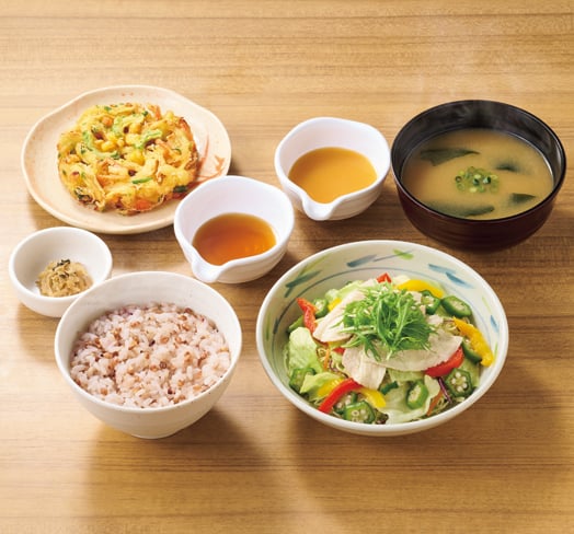 夏越ごはんと豚しゃぶの定食