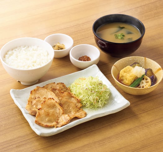 三元豚ロースの西京焼と揚げ出し豆腐の定食
