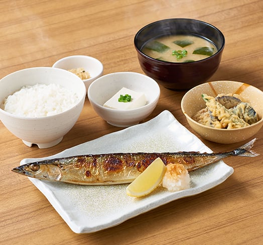 【揚げ出し茄子小鉢付】さんまの塩焼定食