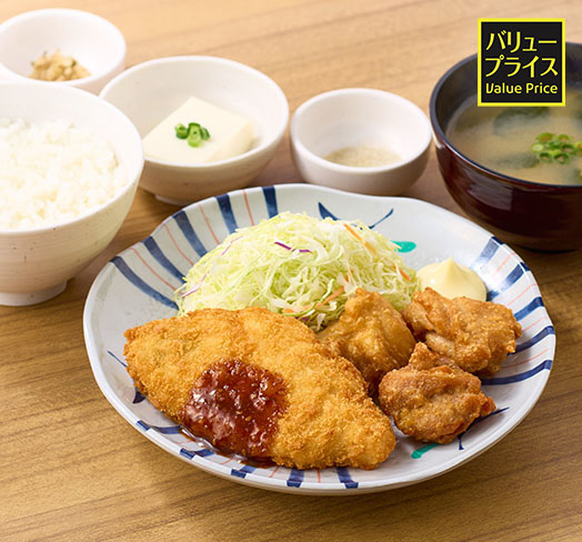 から揚げ＆白身フライ定食