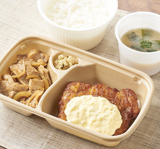 ［テイクアウト］チキン南蛮としょうが焼の人気コンビ
