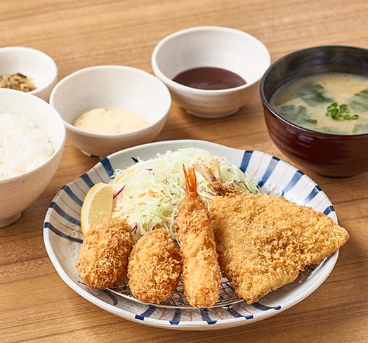かきフライミックス定食