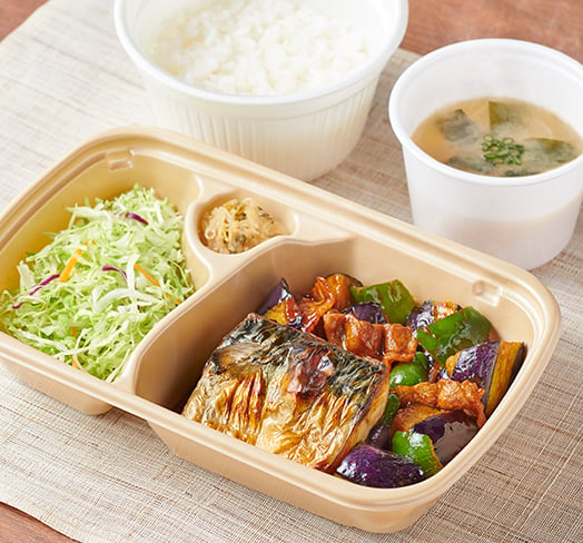 ［テイクアウト］なす味噌と焼魚