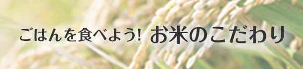 ごはんを食べよう!お米のこだわり